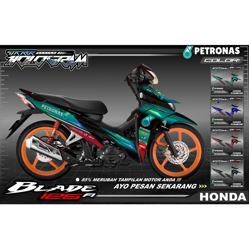 Blade Sticker Striping Blade 125 - Stiker Aksesoris Motor Honda BLADE FI List Variasi Hologram JP 02