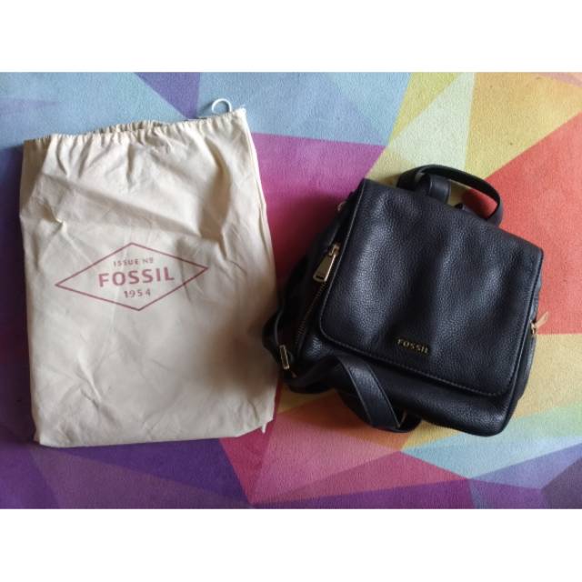 Preloved FOSSIL backpack mini Preston Black