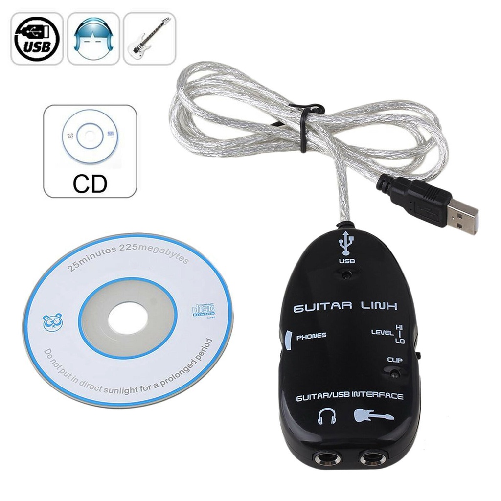 USB Guitar Link Cable Kabel Link Gitar USB Soundcard Gitar Recording