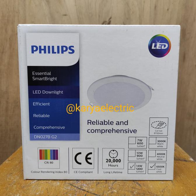 LAMPU DOWNLIGHT PHILIPS LED INBOW PANEL 14WATT 14W DN027B PUTIH