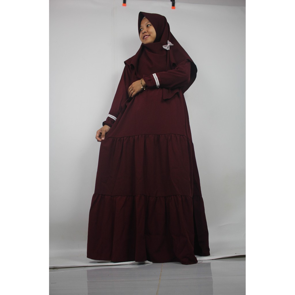 Gamis wolfis NIMA renda lengan limited edition