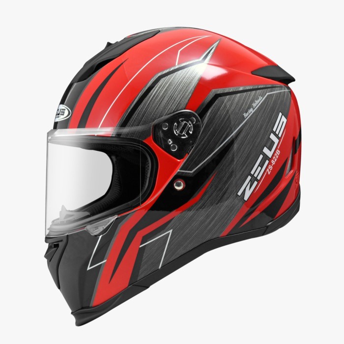 ZEUS ZS822 BLACK AO21 RED | HELM FULL FACE | ORIGINAL ZEUS