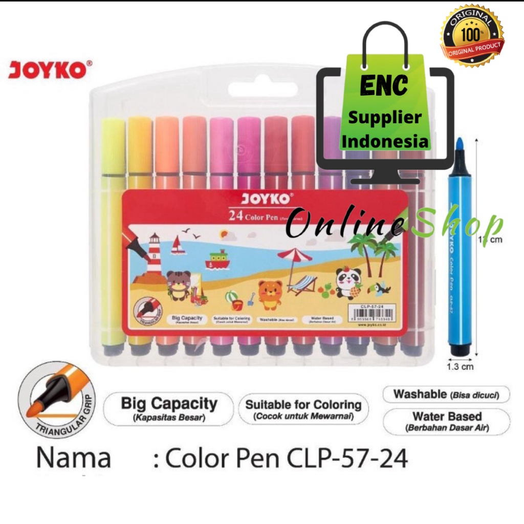 

joyko 24 warna brush pen warna color pen CLP-57 24 warna joyko per set - enc.sup