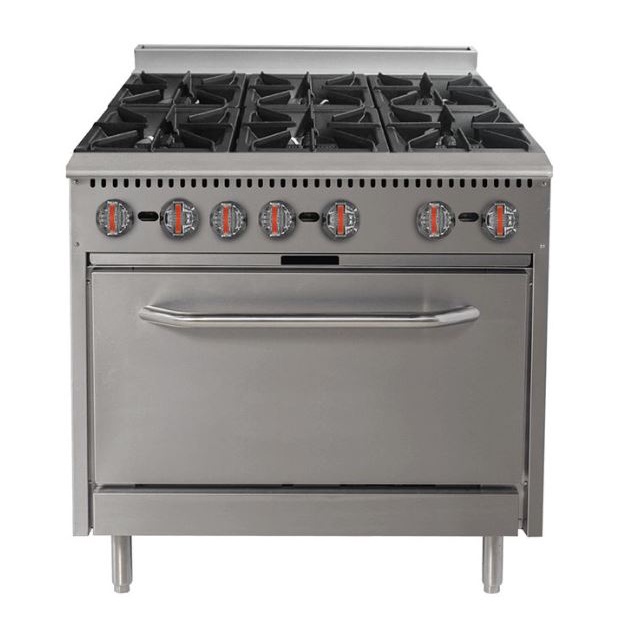 MASTERCHEF ARS36 Gas Open Burner Kompor Komersial 6 Enam Tungku Burner W Oven
