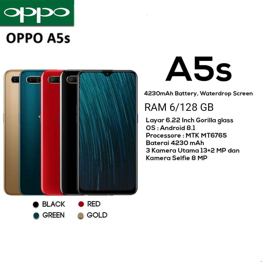 hp OPPO A5S RAM 6/128GB GARANSI 1 tahun grosir