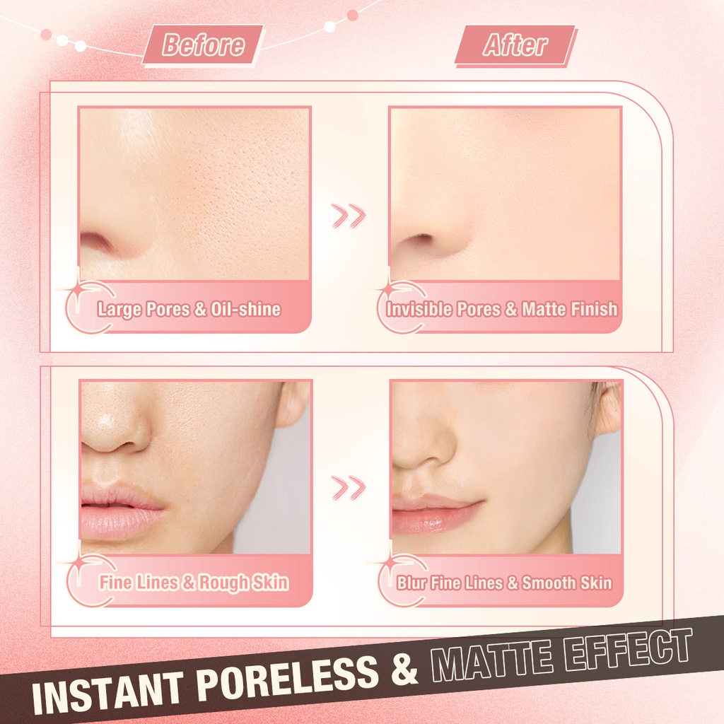 PINKFLASH Poreless Oil Control Primer Matte Prp Touch Smooth Fine Line Soft-focus Blurring Mattifying