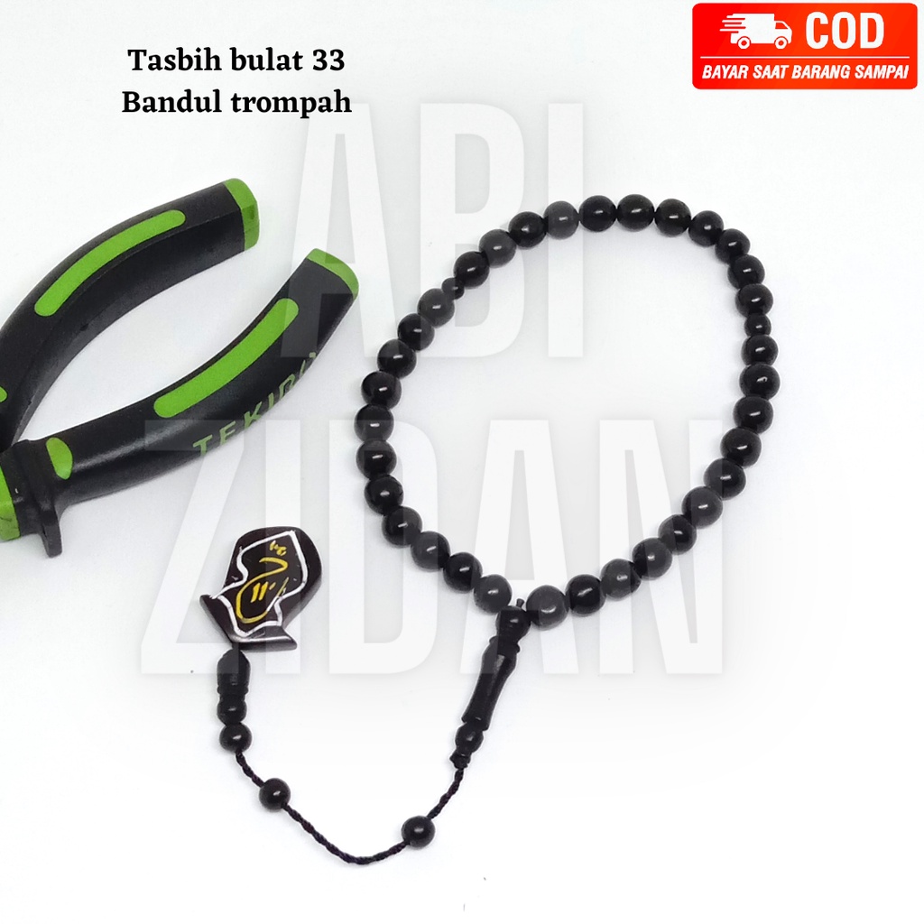 tasbih kaokah kokkah kaukah asli original model bulat 33 bandul trompah