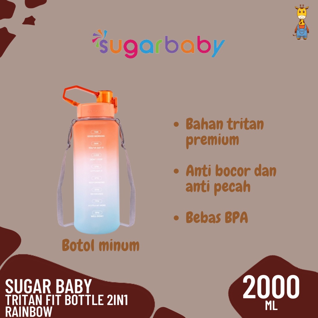 Sugar Baby Tritan Fit Bottle 2in1 Rainbow 2000ml