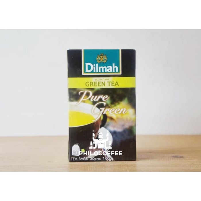 

teh-daun- teh dilmah pure green tea (20 x 1,5gr) | tag tbag | teh celup | non-am -daun-teh.