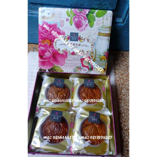 CASAHANA MOONCAKE MALAYSIA isi 4pcs kaleng bunga