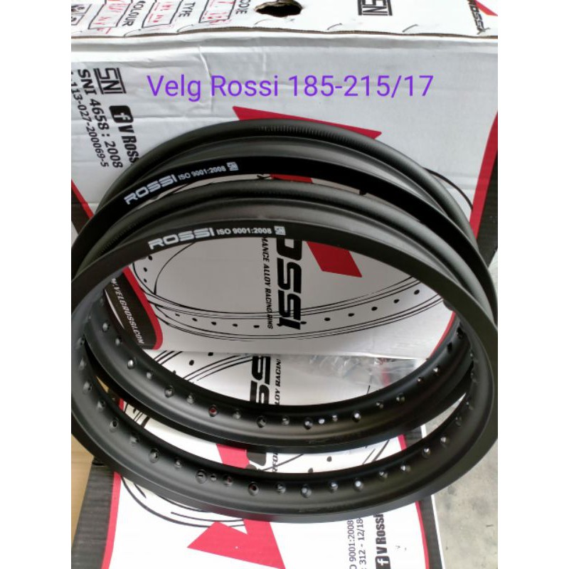 set velg rossi 185 + 215 x 17, 185/ 215 -17 ring 17 Hitam Silver WM Blast Excel