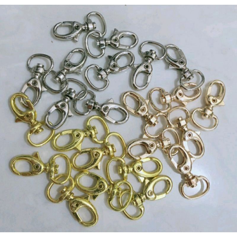 Pengait / kaitan tas 1,5cm nikel ( 12 pcs ) aksesoris tas & dompet fashion rajut