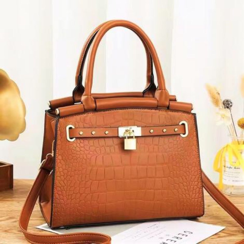 SG1923 syafniegalery tas croco import hand bag tas guru 7813 3480