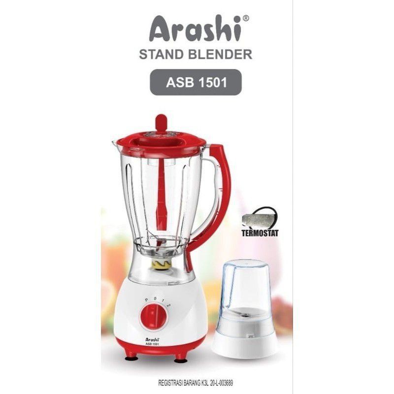 BLENDER ARASHI ASB-1501 BLENDER 2IN1 BLENDER JUICER GRINDER BUMBU. PLASTIK