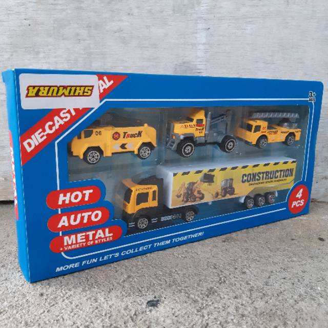 Diecast Set Truk Kontruksi - Mainan Miniatur Mobil Contruction Anak