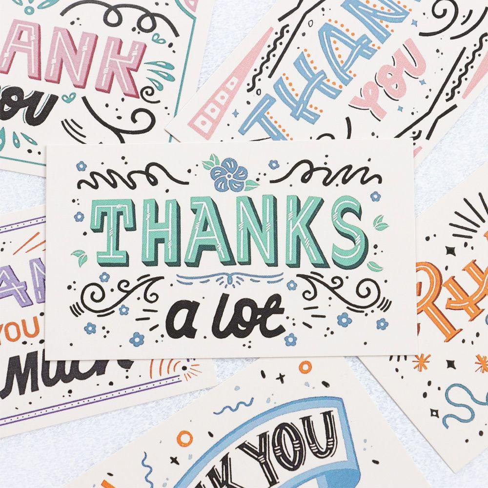 Solighter 50PCS Kartu Ucapan Terima Kasih Small Business Gift Wrapping Package Dekorasi Note Cardstock