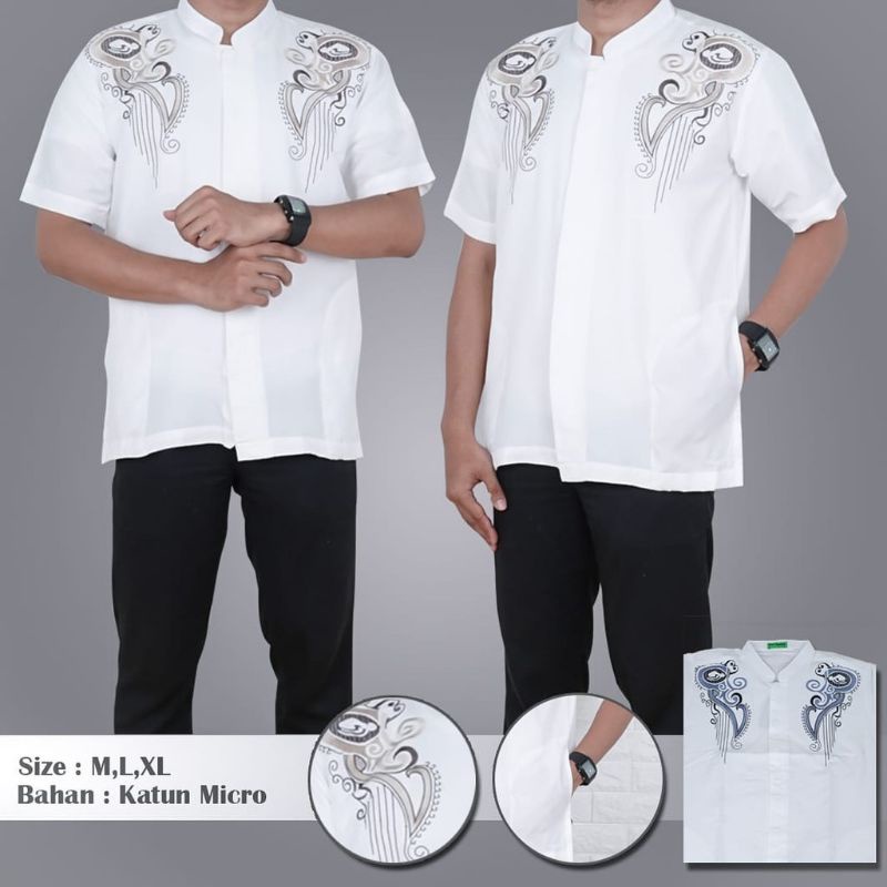 baju Koko dewasa katun mikro lengan pendek terlaris