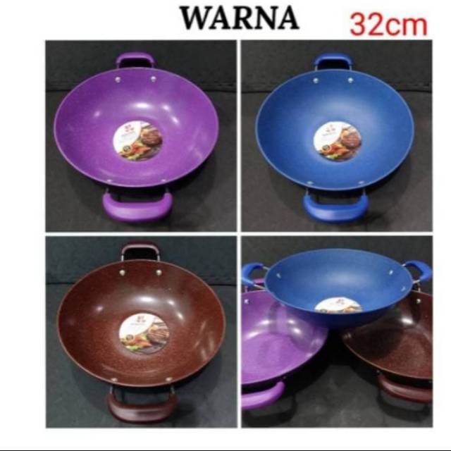 Wajan enamel warna/kuali 32cm