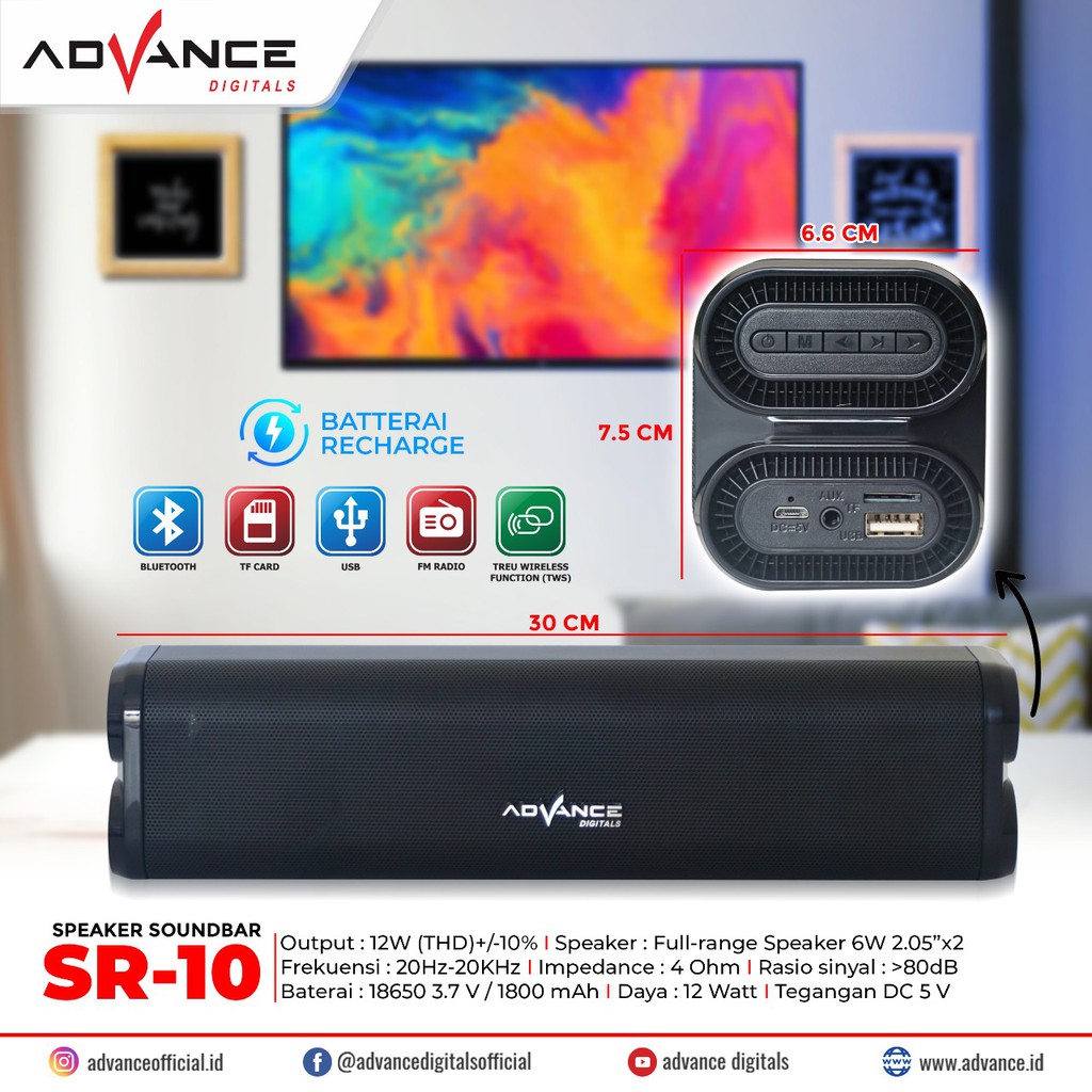 New Release Speaker Soundbar SR-10 BT / Bluetooth Speaker Advance SR 10