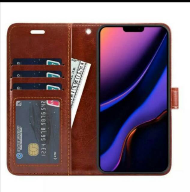 Oppo Reno 3 Pro Leather Case Flip Cover Casing Sarung Dompet Wallet Kulit Soft