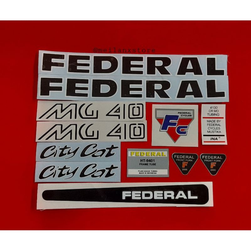 Stiker Sepeda Federal Mg 40 city cat