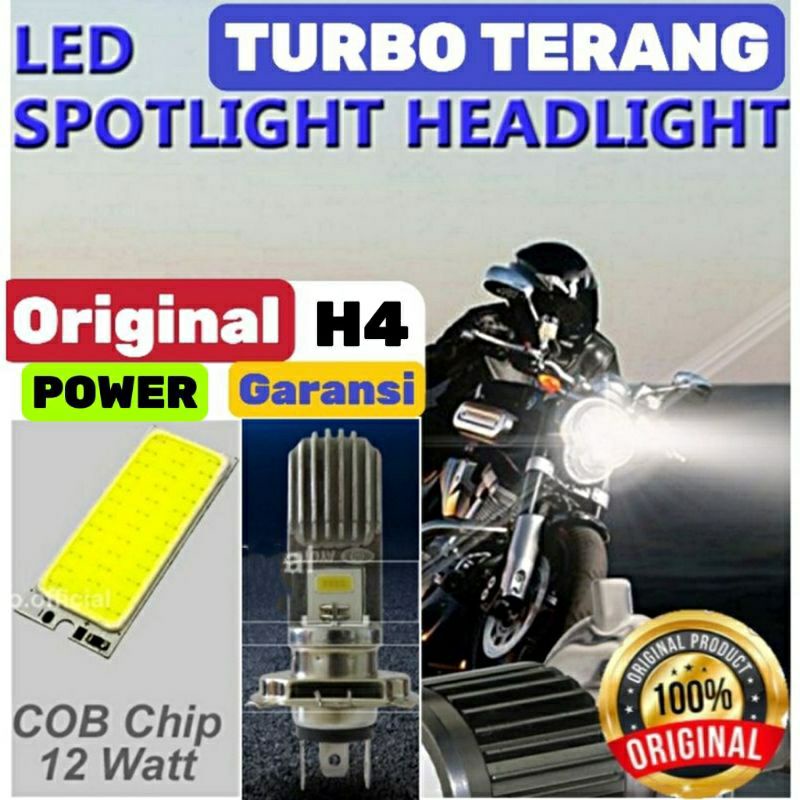 Lampu depan LED semua motor besar H4 ORIGINAL TURBO TERANG dan Scoopy F 1