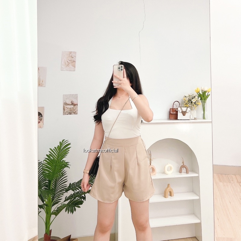 lookatmeofficial • Apricot Short Pants - Celana Pendek Wanita Kasual Korean Look Vintage