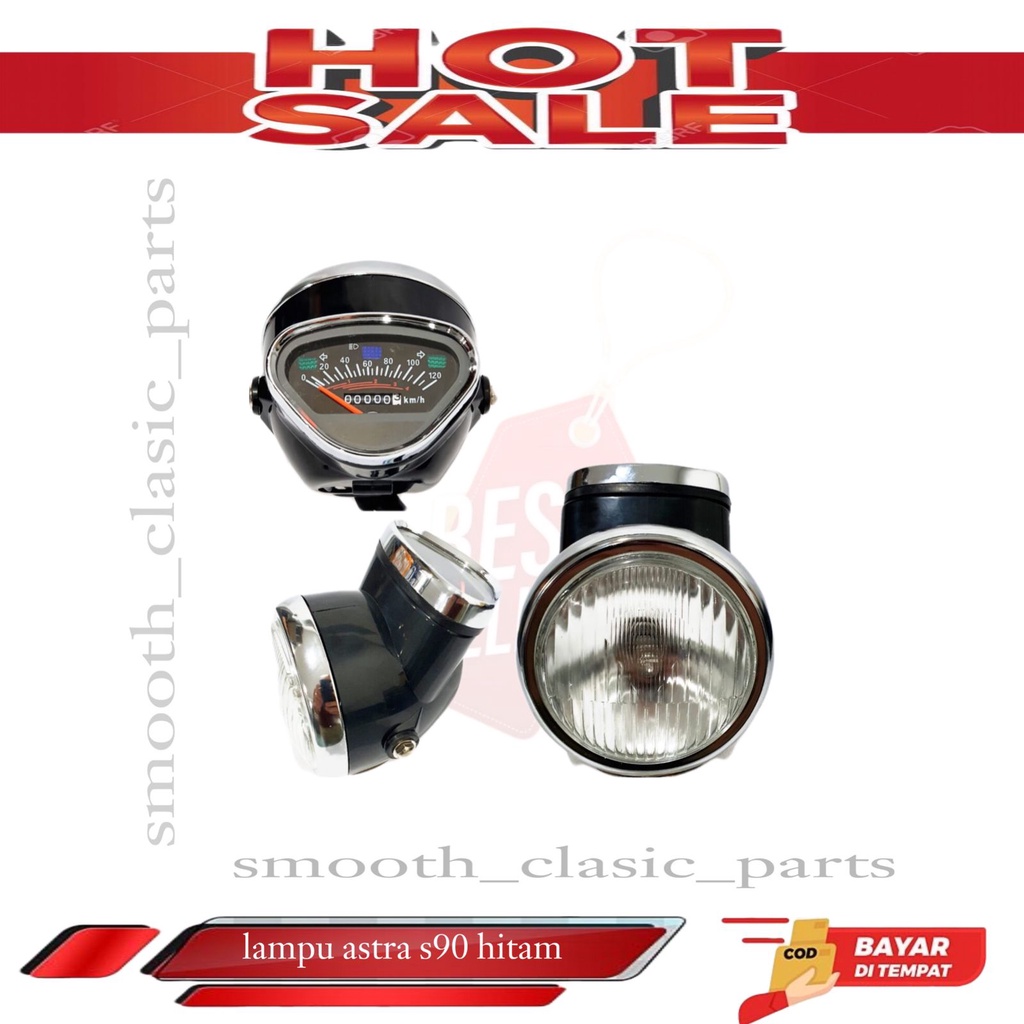 BATOK ASTRA S90 SET LAMPU DAN SPIDO BATOK S90 HITAM