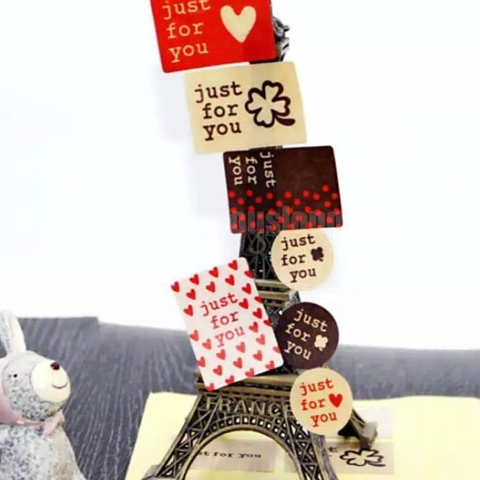 

65pcs Sticker Vintage Just For You/Sticker Kemasan Kue/ Label Sticker Packaging / Feezalicious