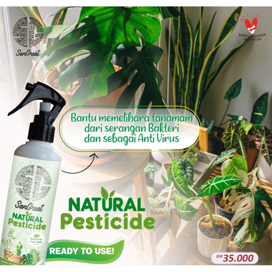 SanGreat Natural Pestisida untuk untuk kutu putih ulat trips keong semut Tanaman hias dan tabulampot  Obat hama Tanaman 250 ml pestisida organik