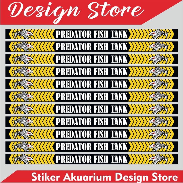 Stiker Akuarium Predator Fish Nomor 007