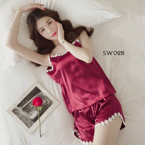 [PRODUK TERBATAS] TANKTOP SEXY BAJU TIDUR WANITA LINGERIE SEKSI MAROON SW02B