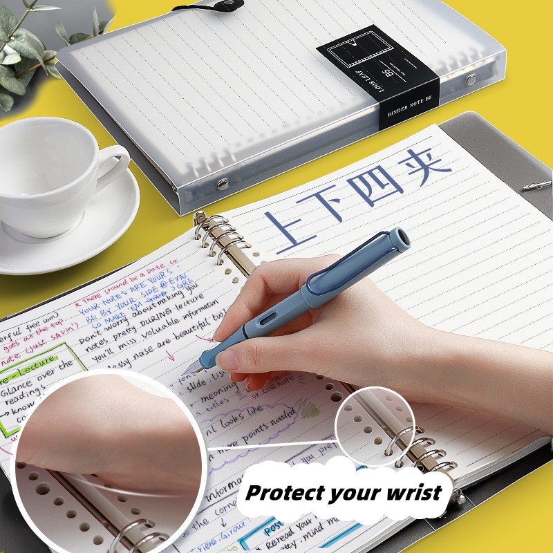 Buku Notebook / Catatan / Agenda Loose Leaf Kosong Kapasitas Besar A4 / B5 / A5 Dengan Ring Spiral