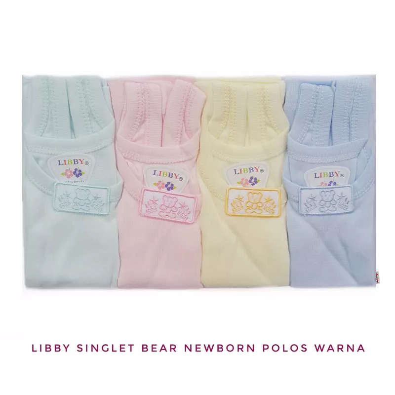 Kaos Singlet Bayi Dalaman Anak 0-9 Bulan Libby  Warna Baby Bear 1pcs