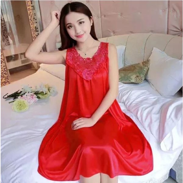 DASTER SATIN RENDA BRUKAT BAJU TIDUR SATIN IMPORT