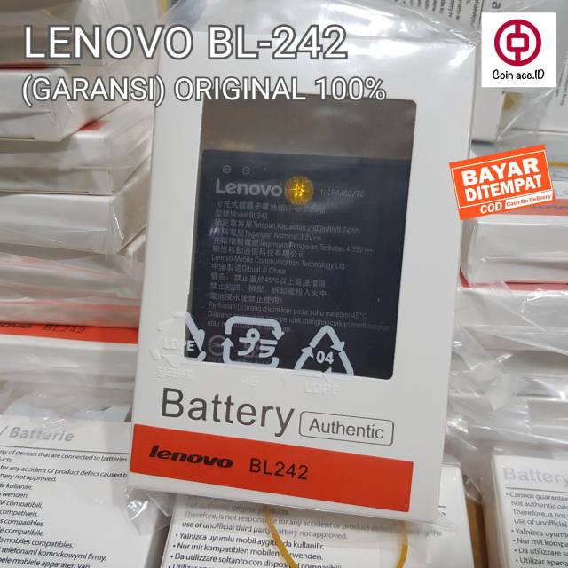 [ORIGINAL / GARANSI] BATERAI LENOVO BL242 A6000 A6010 A6600 K3