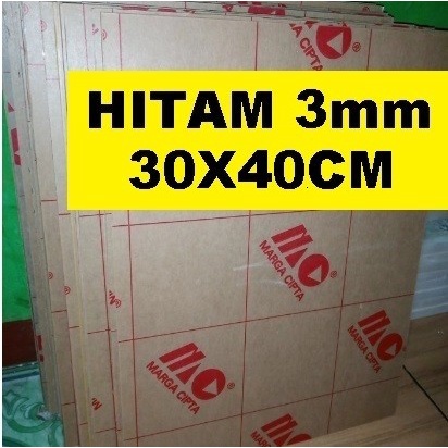 

Acrylic / akrilik warna HITAM Solid, UKURAN 30x40cm +/- A3 tebal 3mm