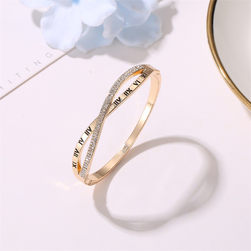 AZ033 Gelang Wanita Diamond Titanium premium Lapis Rose Gold 18K Anti Karat-3