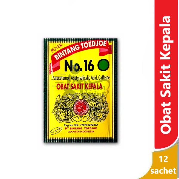 Puyer 16 Bintang Toedjoe @ 12 pcs - obat sakit kepala & sakit gigi