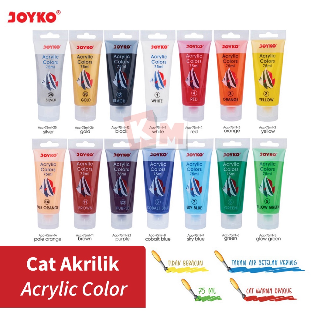 Acrylic Color Cat Akrilik Joyko TiTi Tube ACC-75ML 75 ml