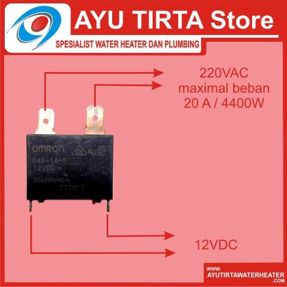 relay OMRON 12VDC ON 220VAC/20A water heater digital