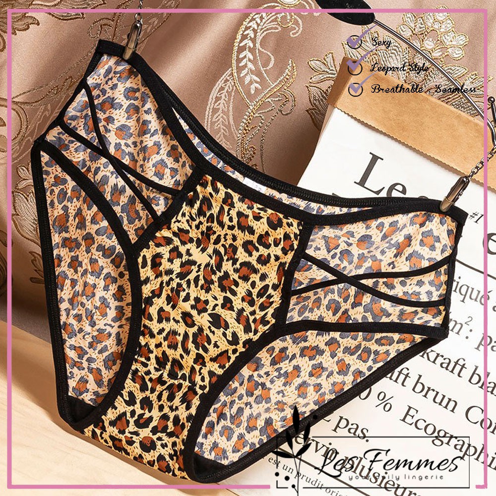 Les Femmes - Celana dalam perempuan transparant Motif Leopard cd wanita  sexy totol series 2