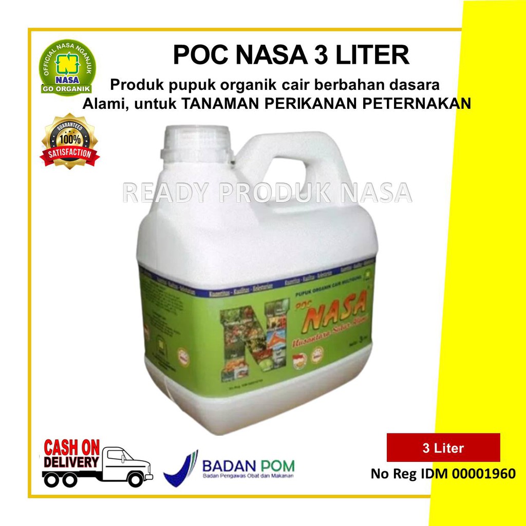 POC Nasa - Pupuk Organik Cair Nasa - Pupuk Cair - Original Nasa 3 liter