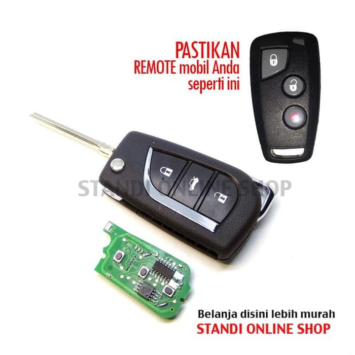 Casing Kunci Lipat Flip Key Remote Alarm Toyota Innova tipe E Komplit