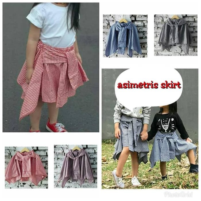 Rok Celana Anak - Basic Skirt Rok Tutu - Rok Anak Perempuan Rok Anak Asimetris Skirt Size 2-7 Tahun