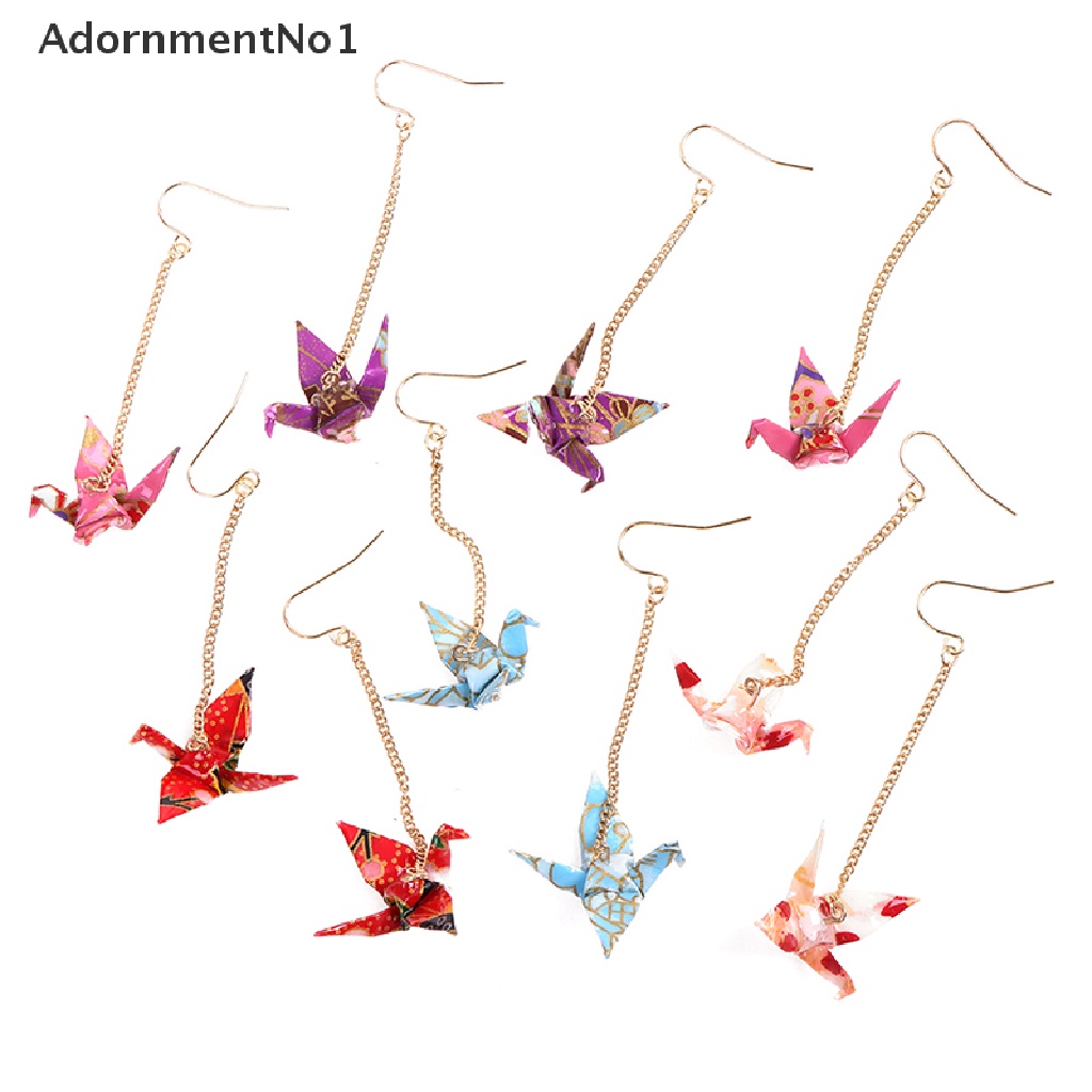 (AdornmentNo1) Anting Tusuk Gantung Desain Origami Burung Bangau Mini Untuk Wanita