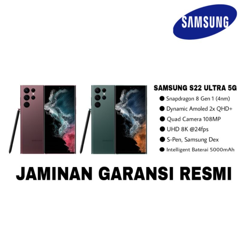 SAMSUNG GALAXY S22 ULTRA 5G GARANSI RESMI SEIN