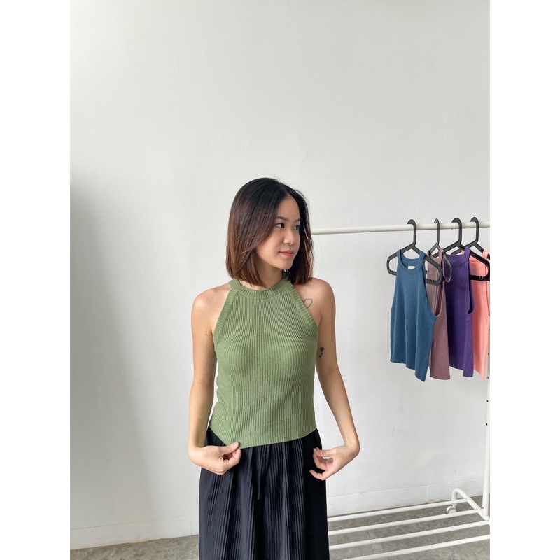 ava halter neck knit tanktop / halterneck tanktop