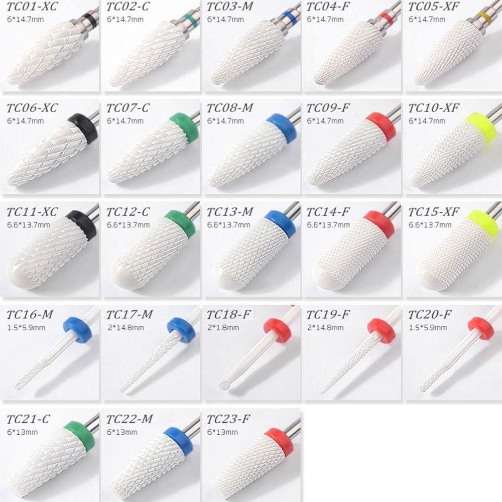 Mata Bor Paku AUGUSTINA Pemotong 23jenis Aksesoris Aparatur Pedicure3/32 &quot;Alat Milling Cutter Kikir Nail Art Keramik