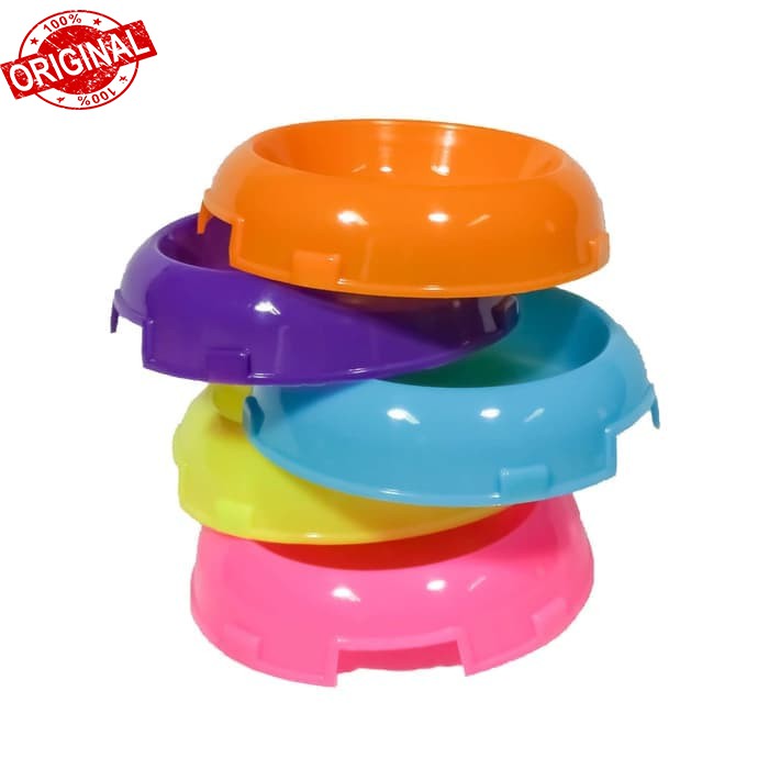 TEMPAT MAKAN MINUM KUCING KELINCI ANTI TUMPAH CAT DISH ROUND MIX COLOR